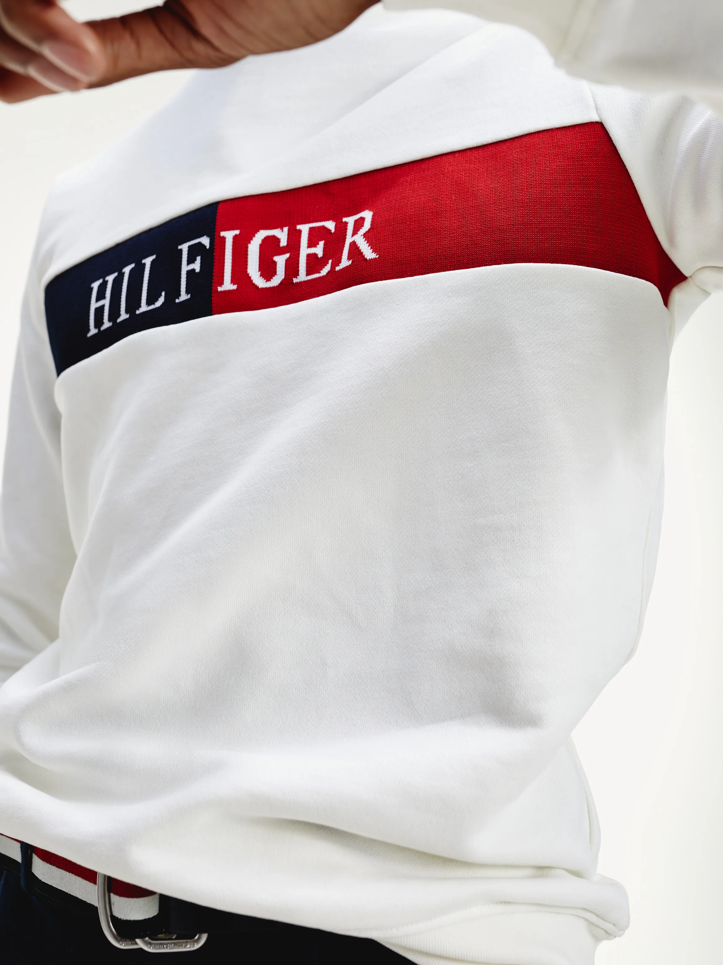 Intarsia Logo Cotton Terry Sweatshirt | Sweatshirts & Hoodies | Tommy Hilfiger