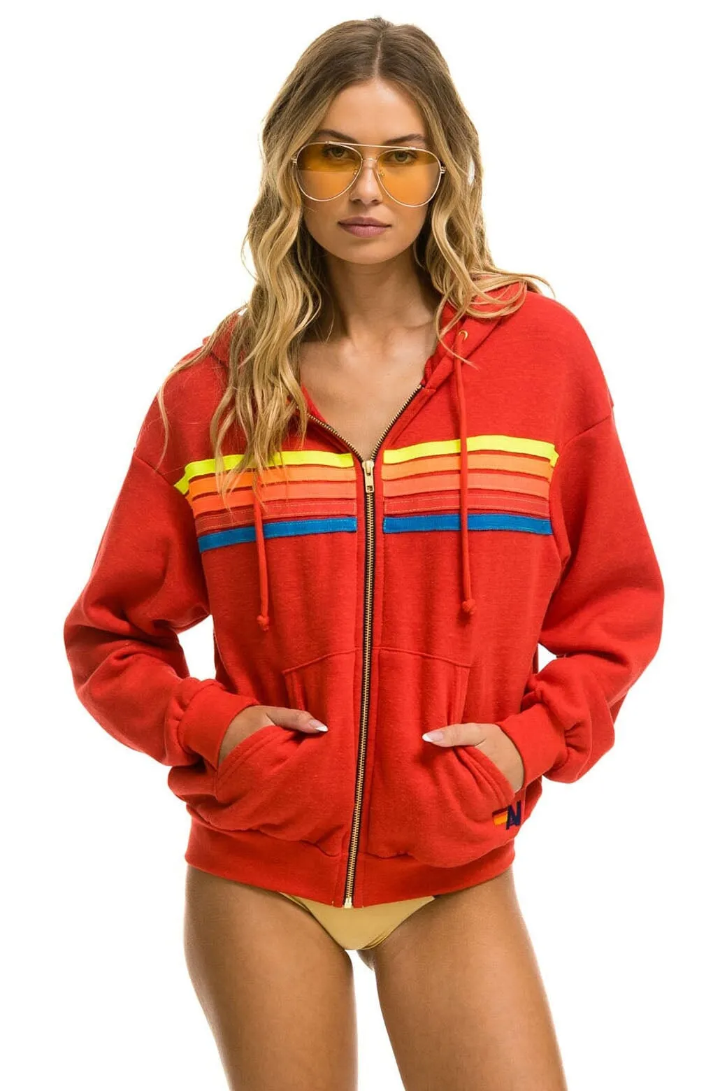 Jacket 5 Stripe Rela Hdrxrs5 Red-Neon-Rainbow