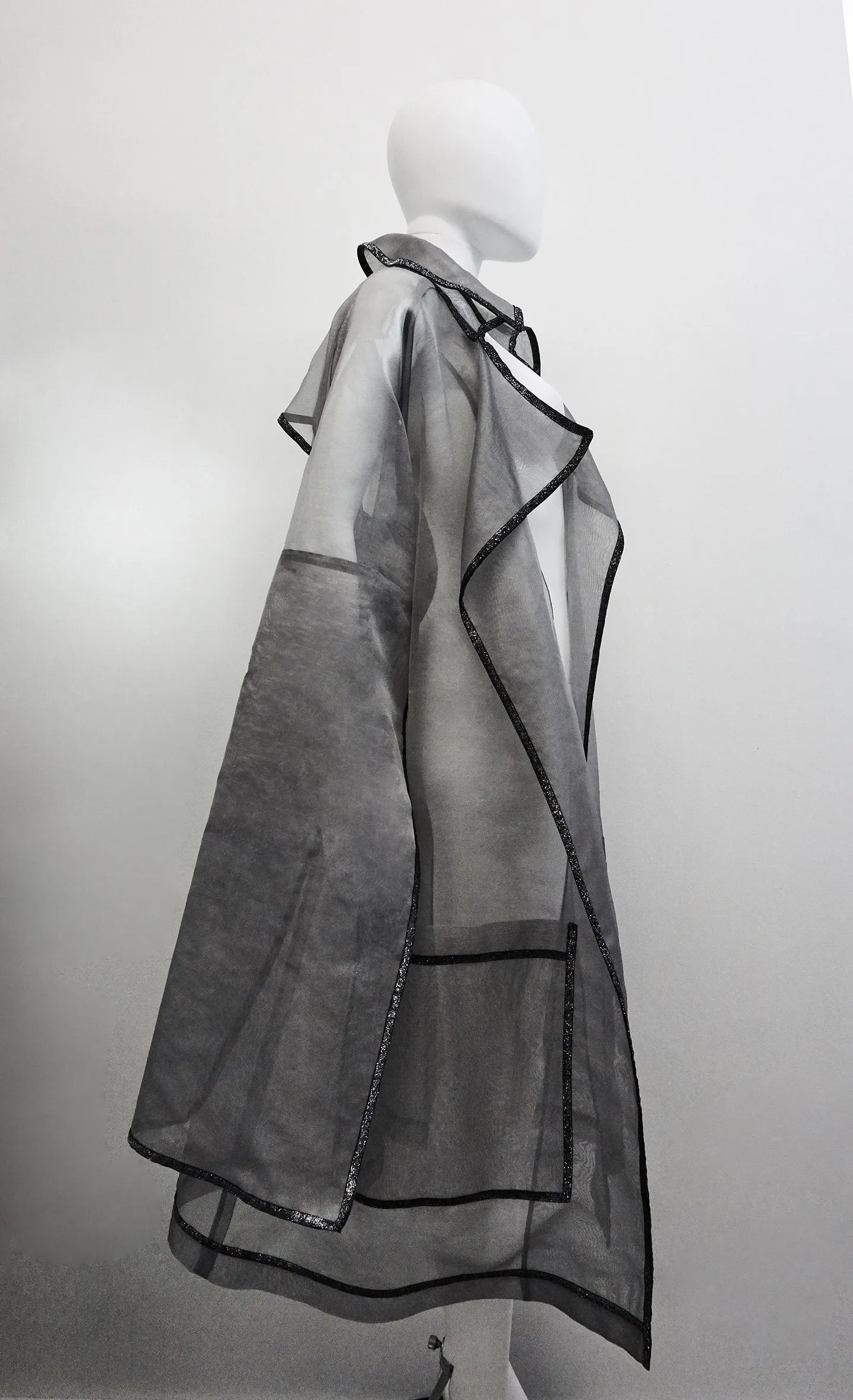 Jivomir Domoustchiev Organza silk split sleeve trench coat