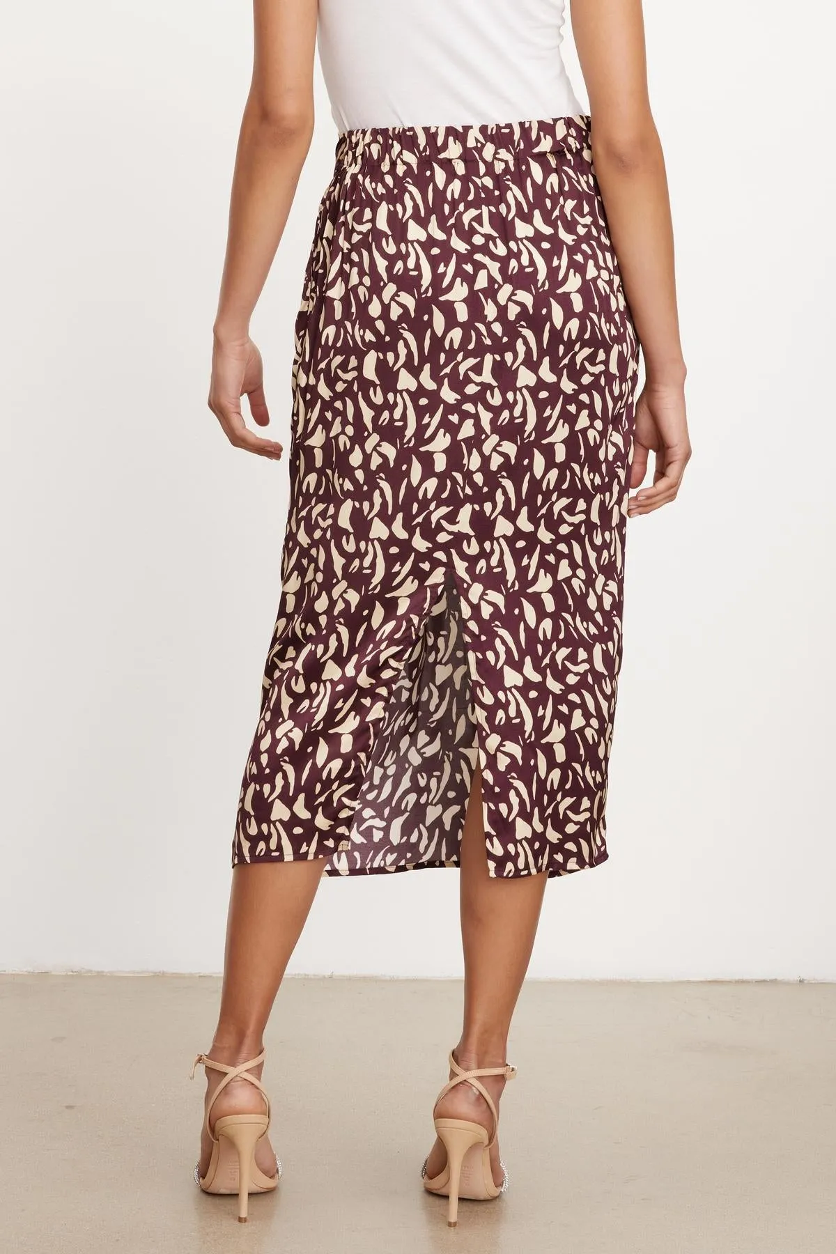 JUNO PRINTED SATIN SKIRT