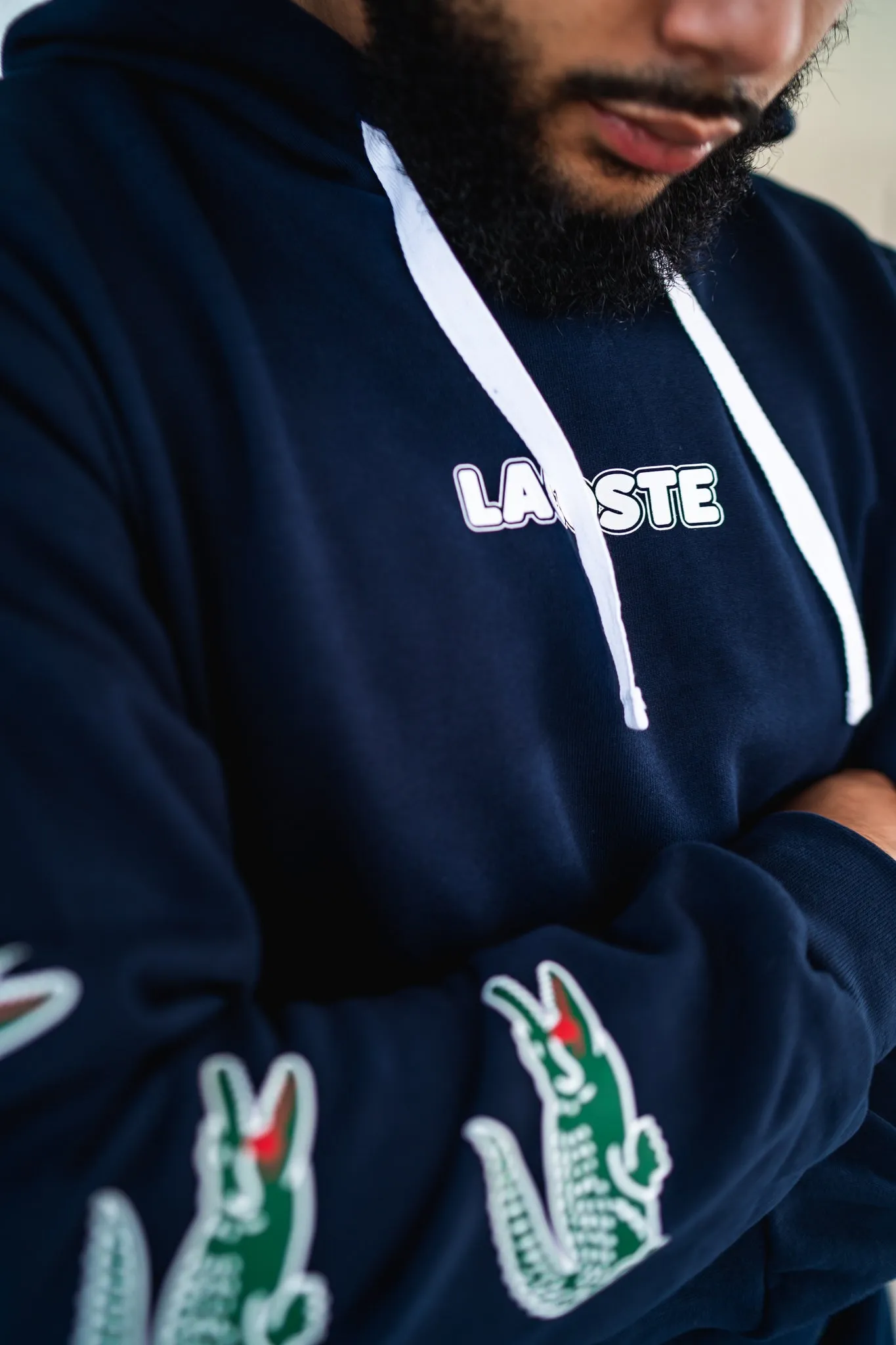 Lacoste Multi Logo Hoodie (Navy)