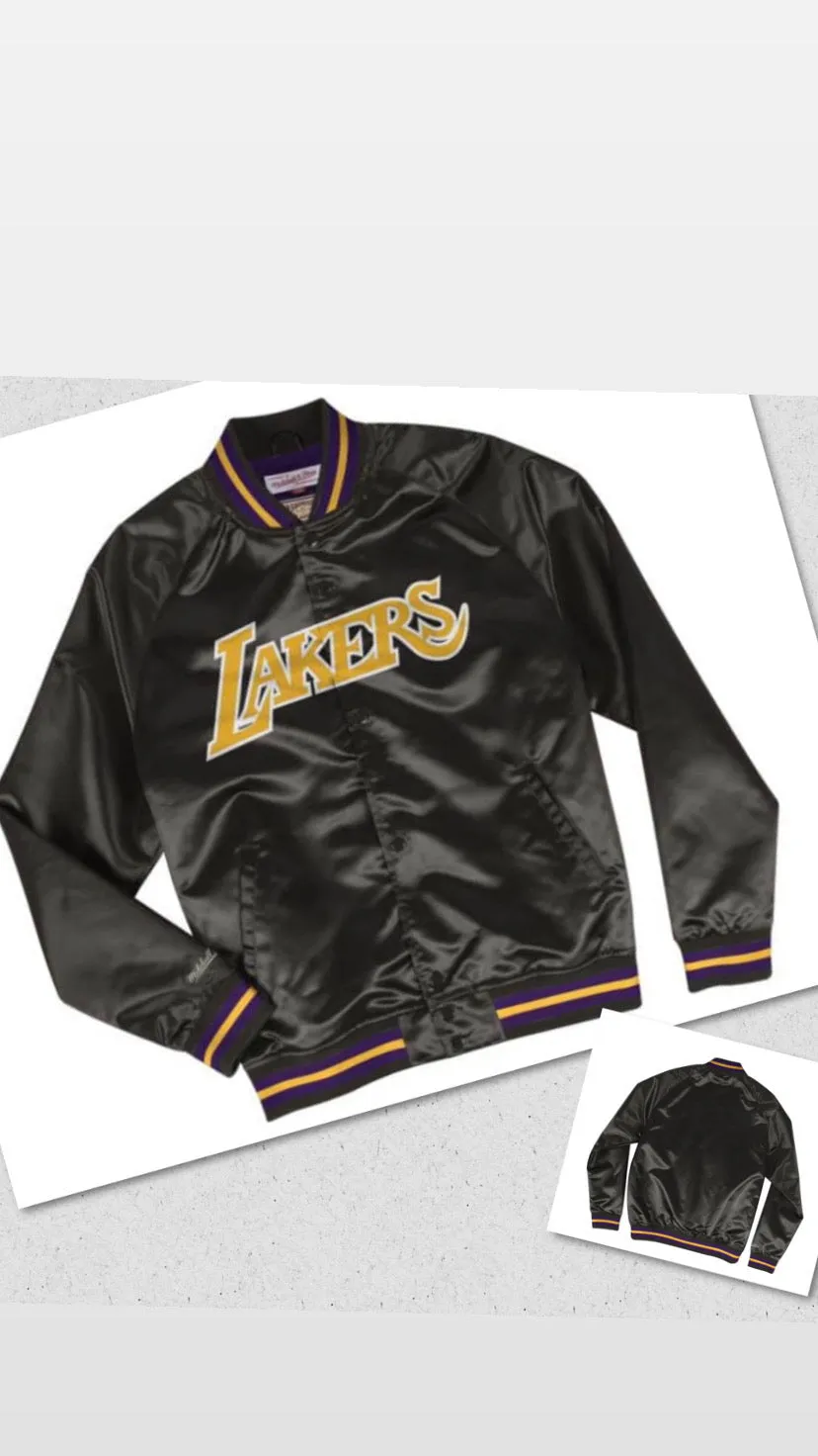 Los Angeles Lakers Mitchell & Ness NBA Lightweight Satin Men Jacket - Blacki