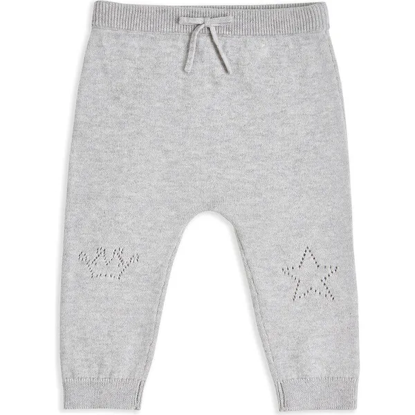 Marie-Chantal Pointelle Star Crawler Set in Grey