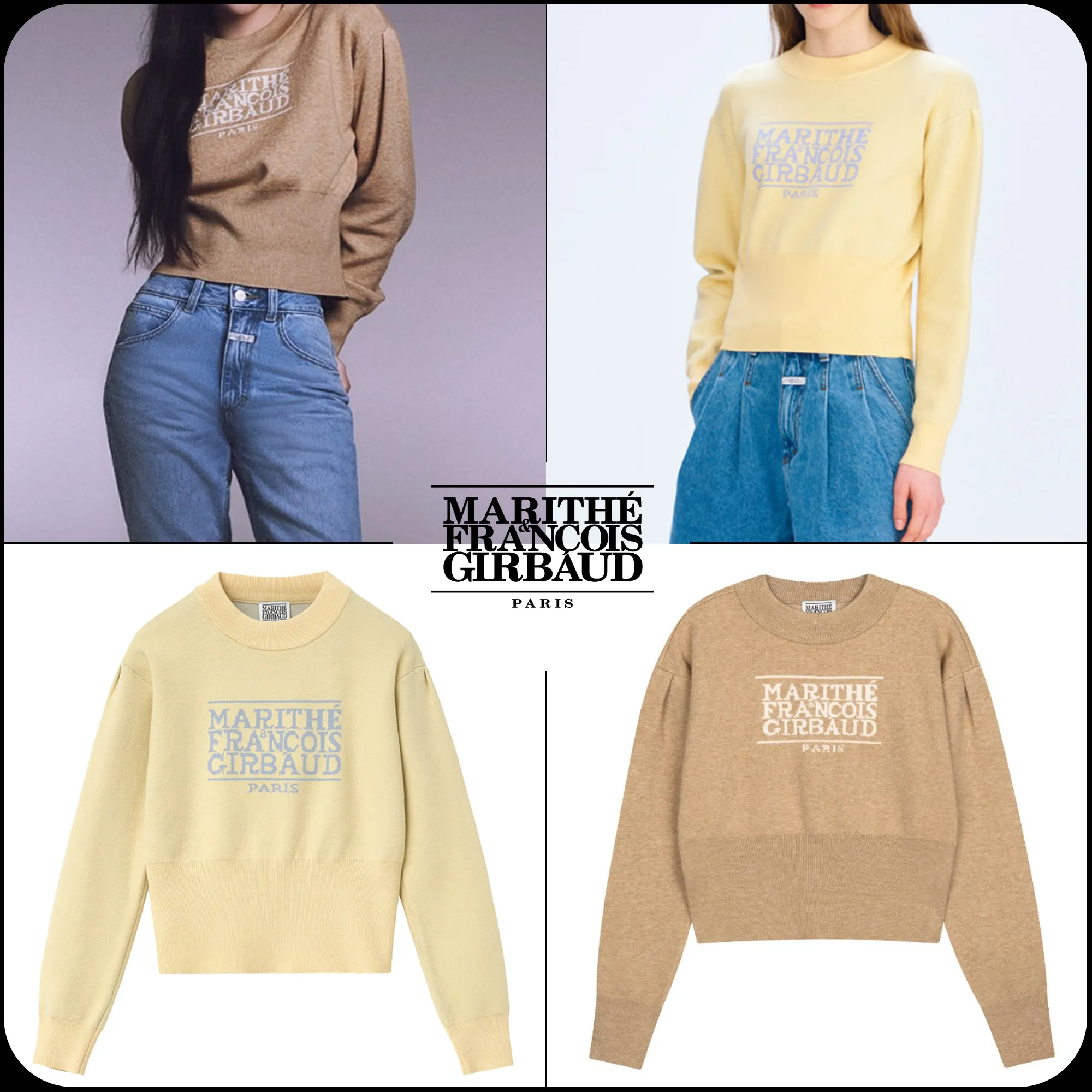 Marithe + Francois Girbaud  |[MARITHE]★W CLASSIC LOGO CROP KNIT