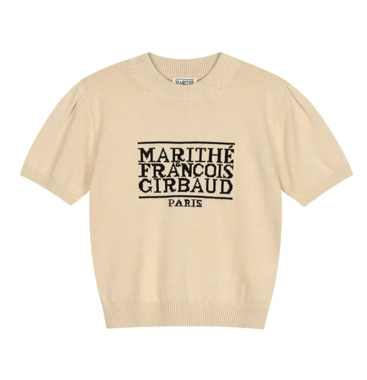 Marithe + Francois Girbaud  |[MARITHE]★W CLASSIC LOGO HALF KNIT