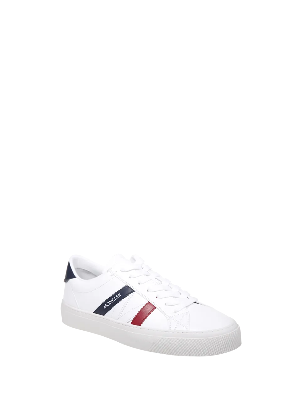 MEN MONCLER WHITE REAL LEATHER MONACO2 SNEAKERS