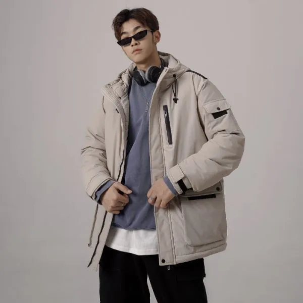 Men's oversized hooded parka