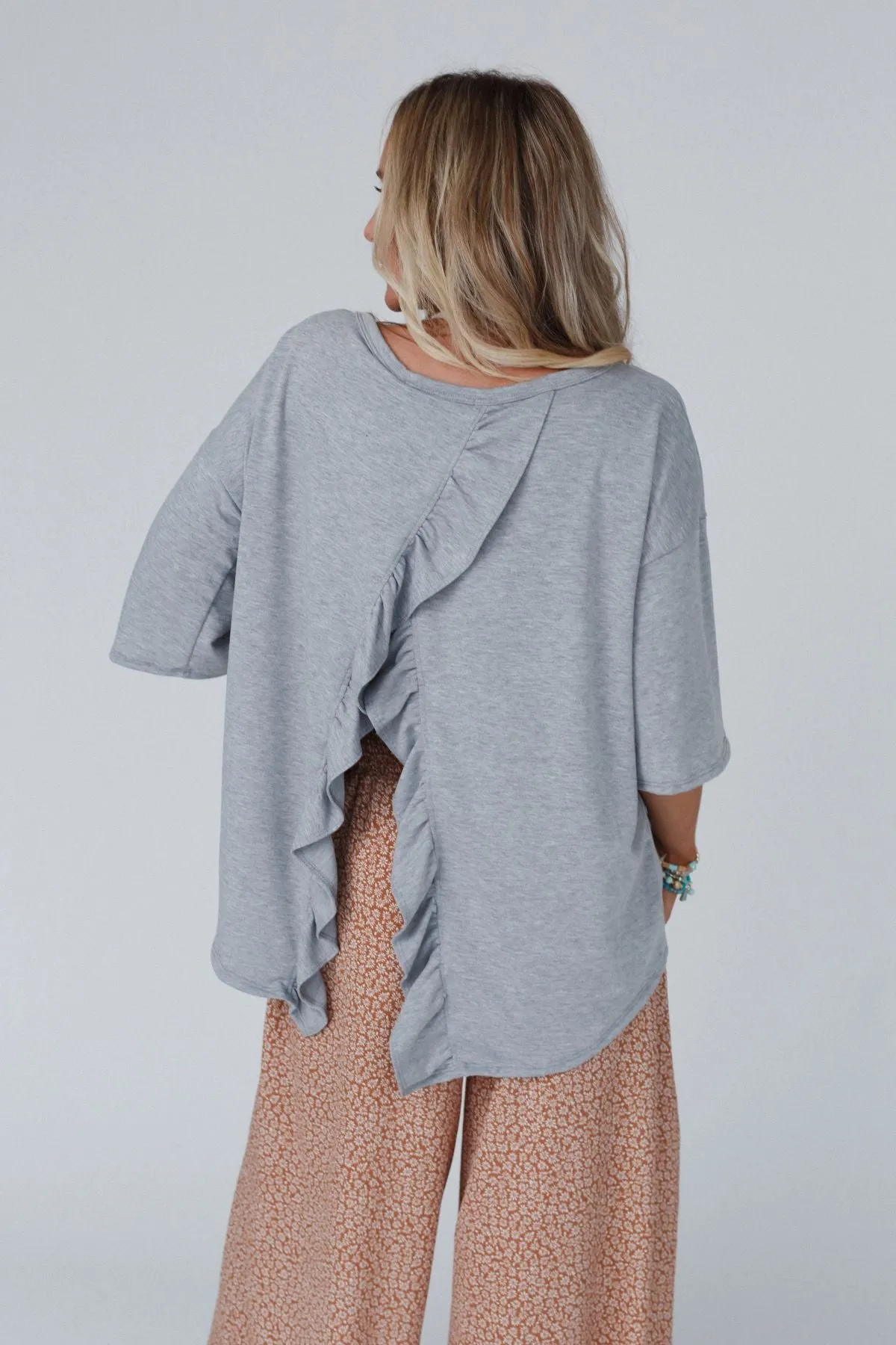 Must Have High Low Tee - Heather Gray