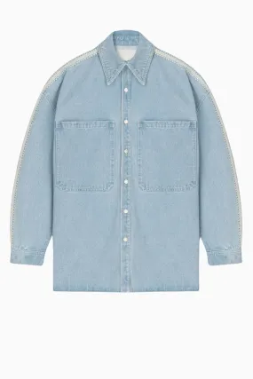 Nanushka Beaux Denim Shirt Jacket - Eco Bleach Cream