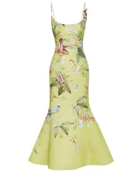 Neon Yellow Floral Sleeveless Fauna Dress