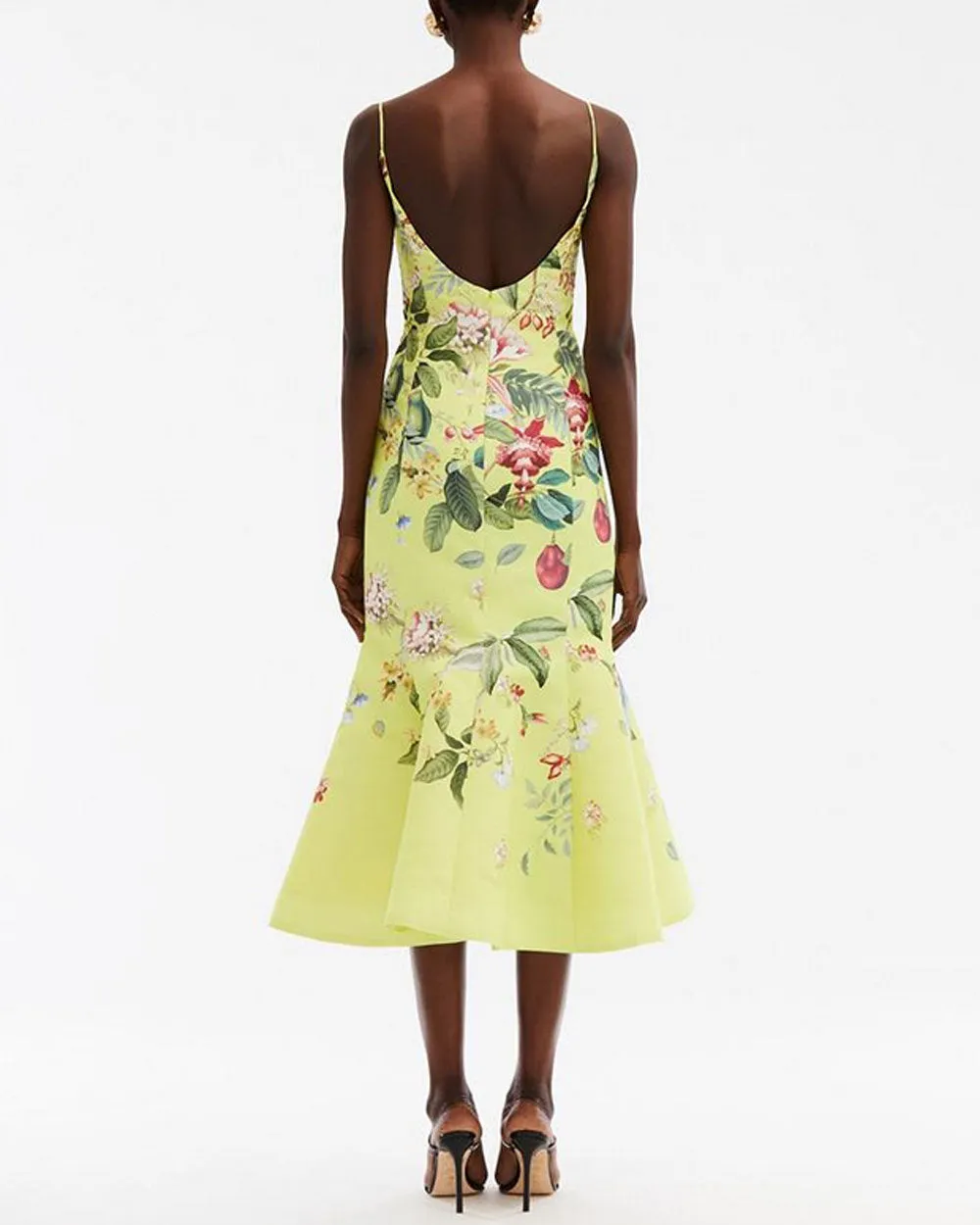 Neon Yellow Floral Sleeveless Fauna Dress