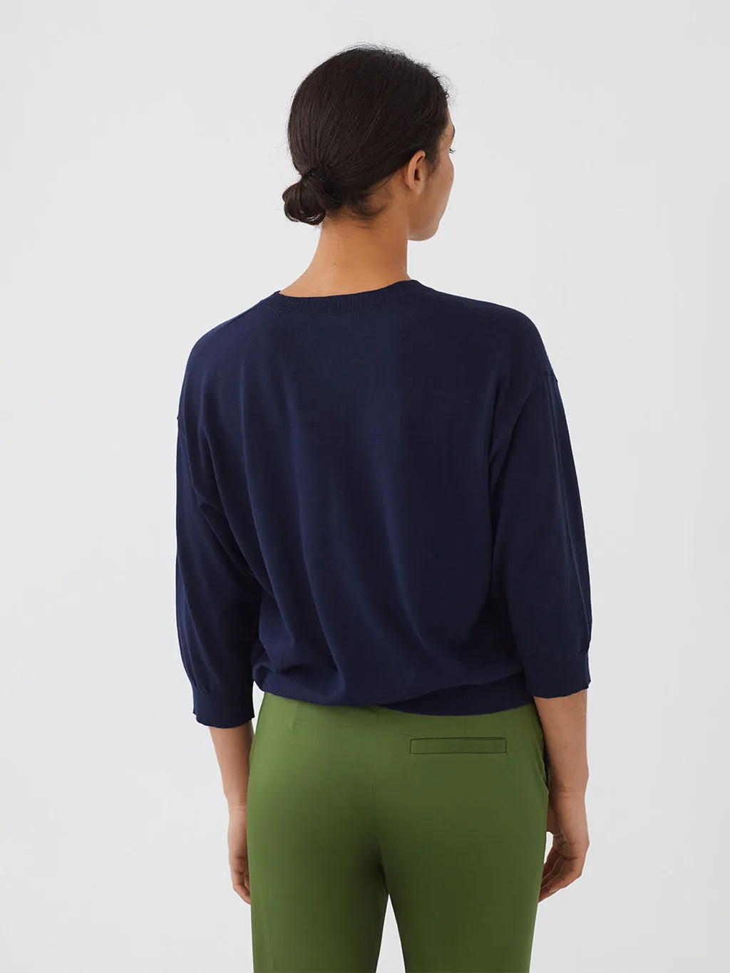 Nice Things Dove Intrsia Sweater Navy