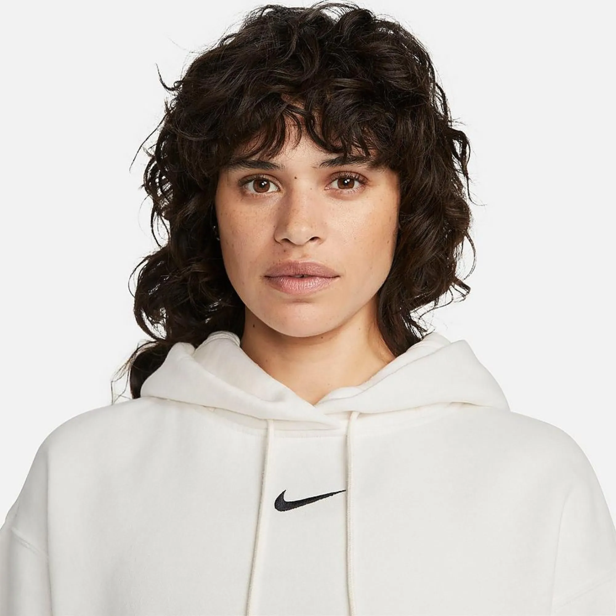 Nike Sportswear Women's Plush White Oversized Pullover Hoodie