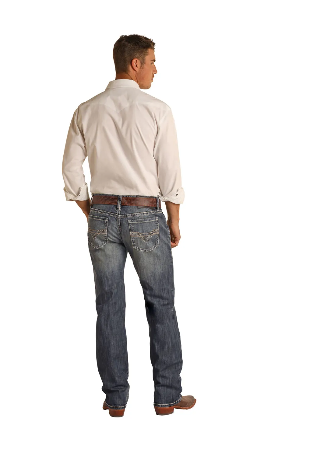 Panhandle Slim Mens Raised Denim V Pistol Jeans