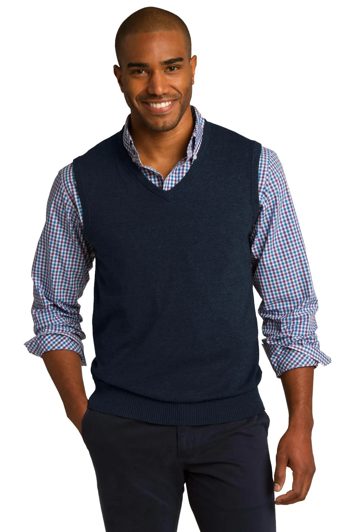 Port Authority Sweater Vest SW286 Navy