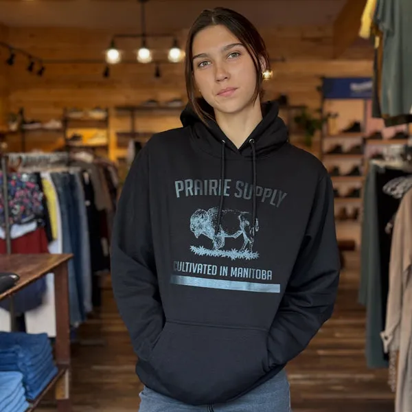 Prairie Supply Company Hoodies - Cultivated In Manitoba - Black/Black