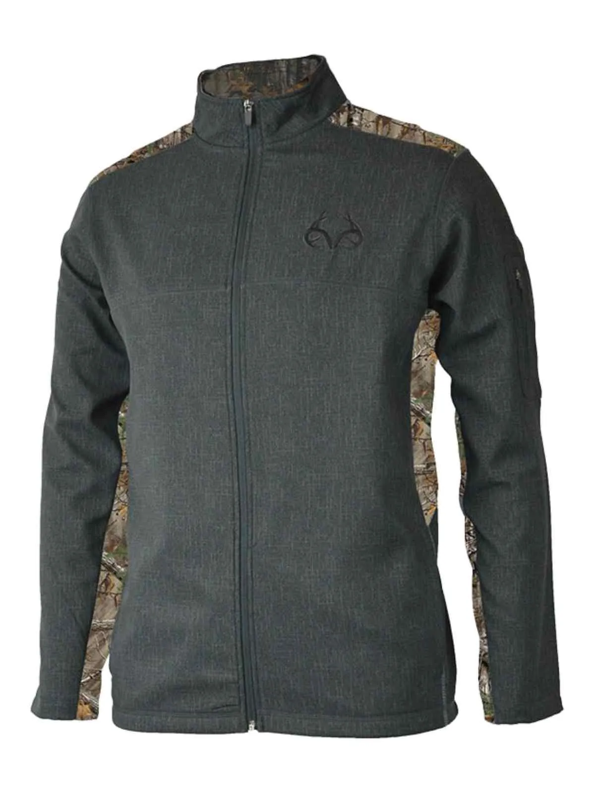 Realtree Active Camouflage & Gray Alpine Full Zip Up LS Collared Jacket