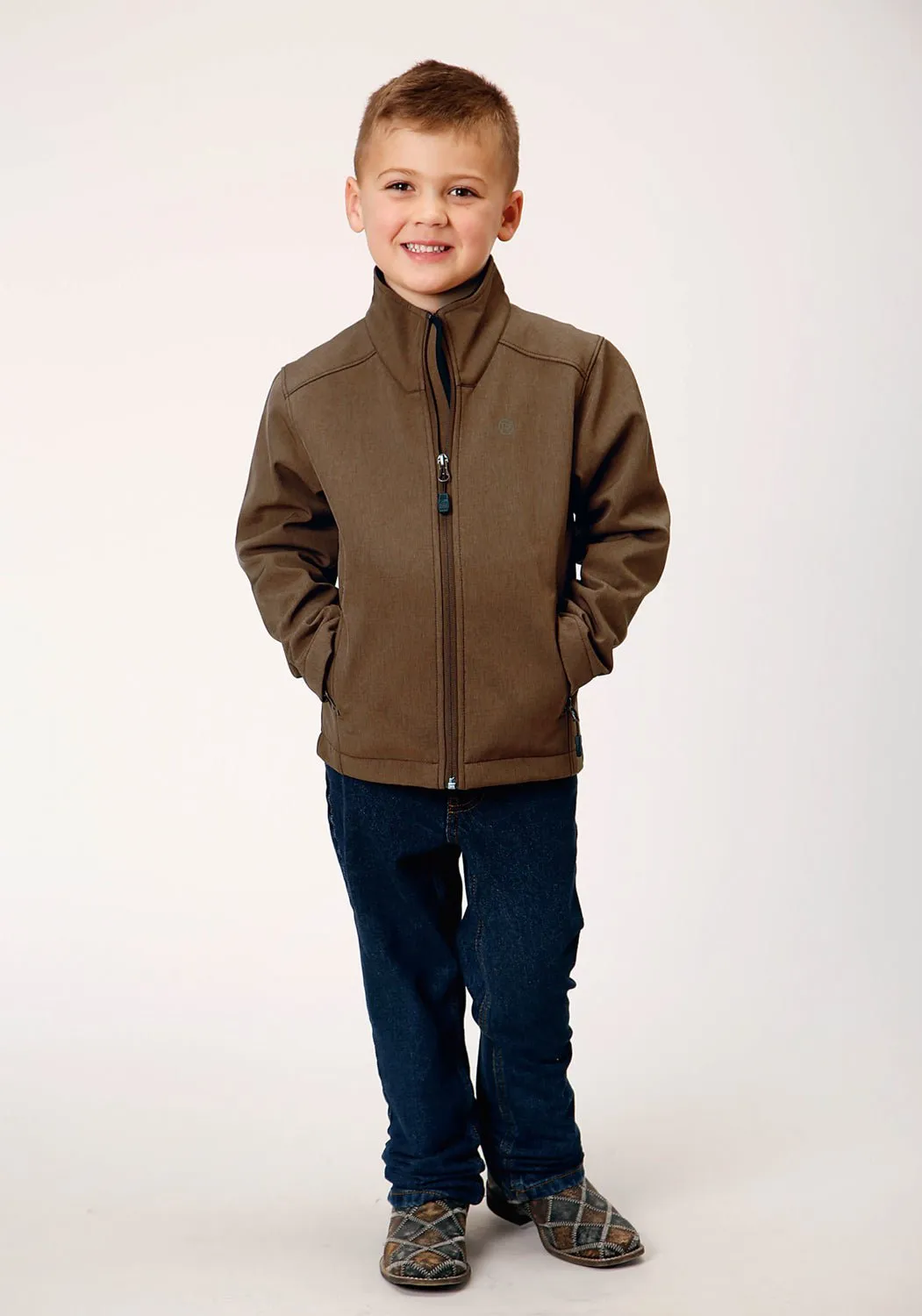 Roper Boys Hi-Tech Heather Mocha Polyester Softshell Jacket