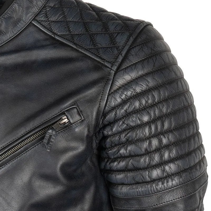 Shop Sleek Black Biker Leather Jacket for Men