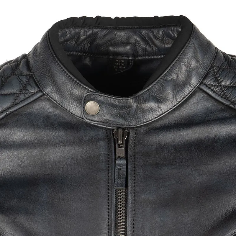 Shop Sleek Black Biker Leather Jacket for Men