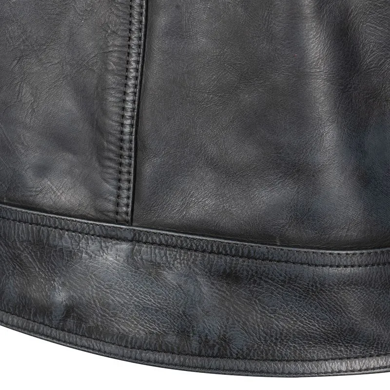 Shop Sleek Black Biker Leather Jacket for Men