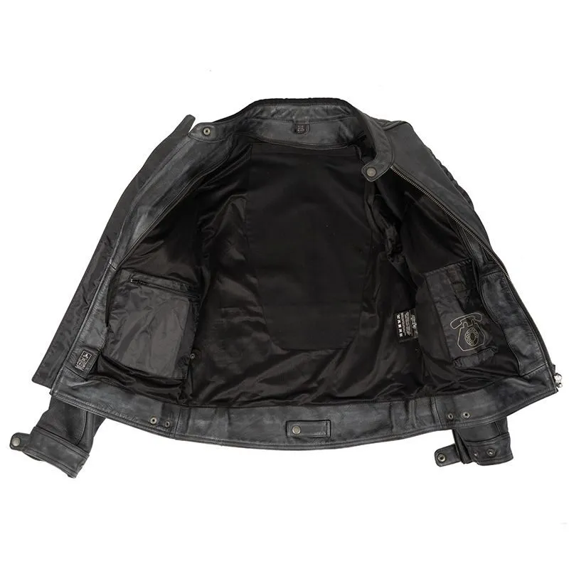 Shop Sleek Black Biker Leather Jacket for Men