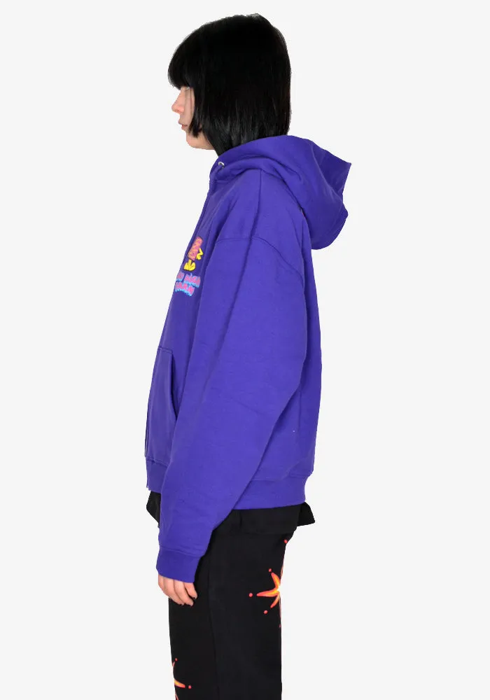 SKY HIGH FARM SHF03T041 SAFETY FIRST GRAPHIC ZIP SWEAT HOODIE PURPLE