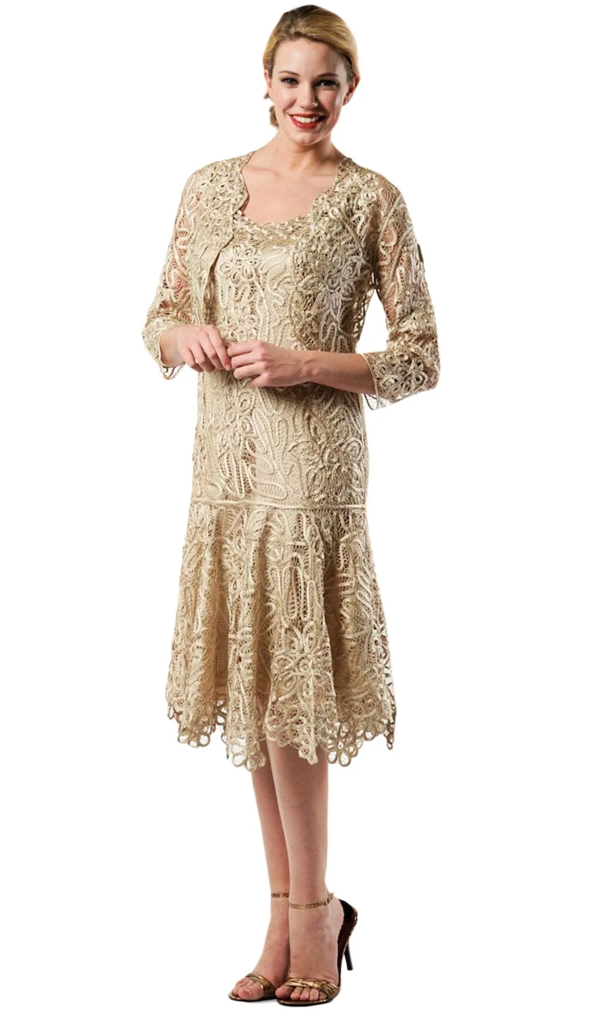 Soulmates - C9126SC Loose Blouse Beaded Embroidery Dress