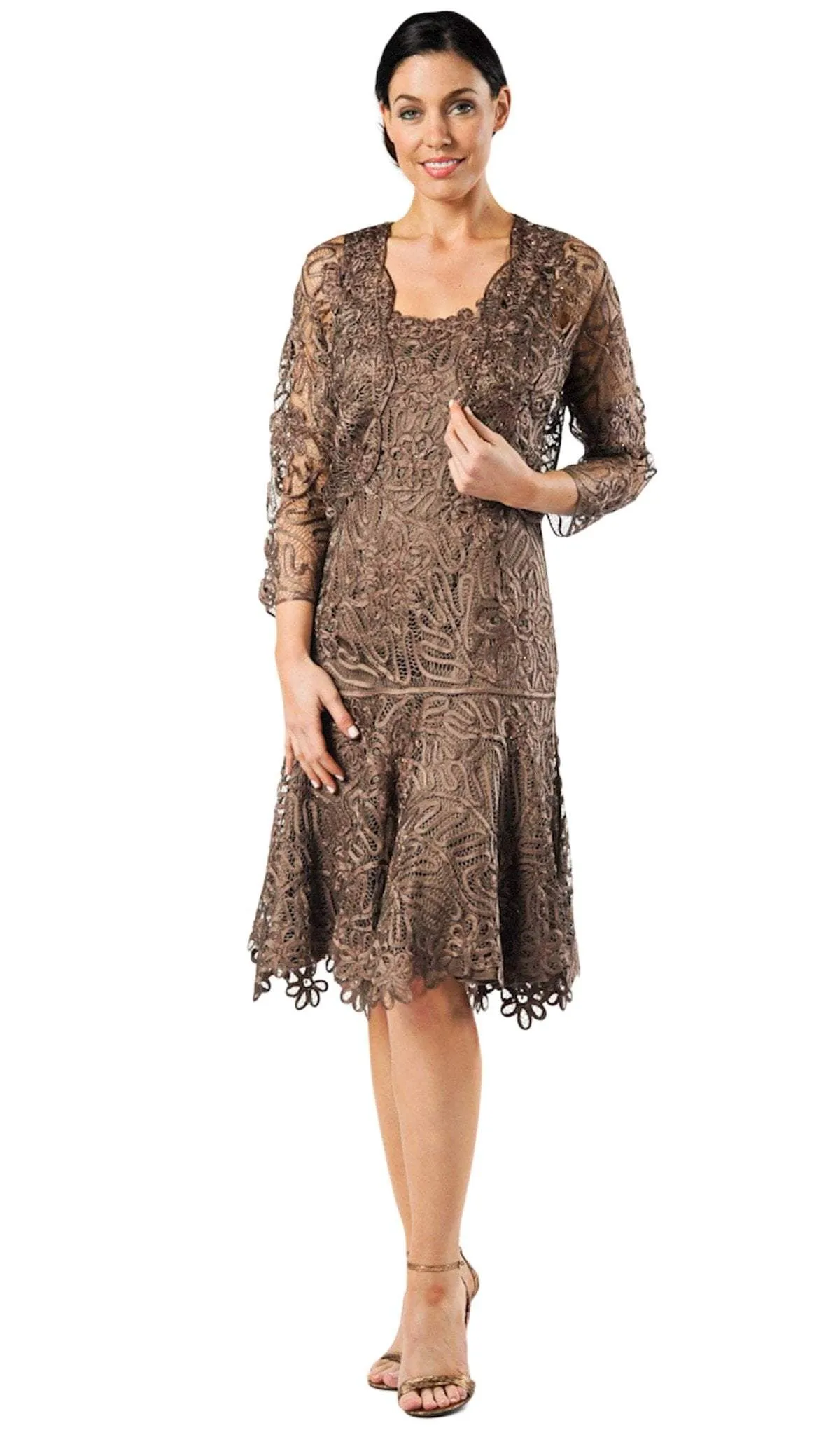 Soulmates - C9126SC Loose Blouse Beaded Embroidery Dress