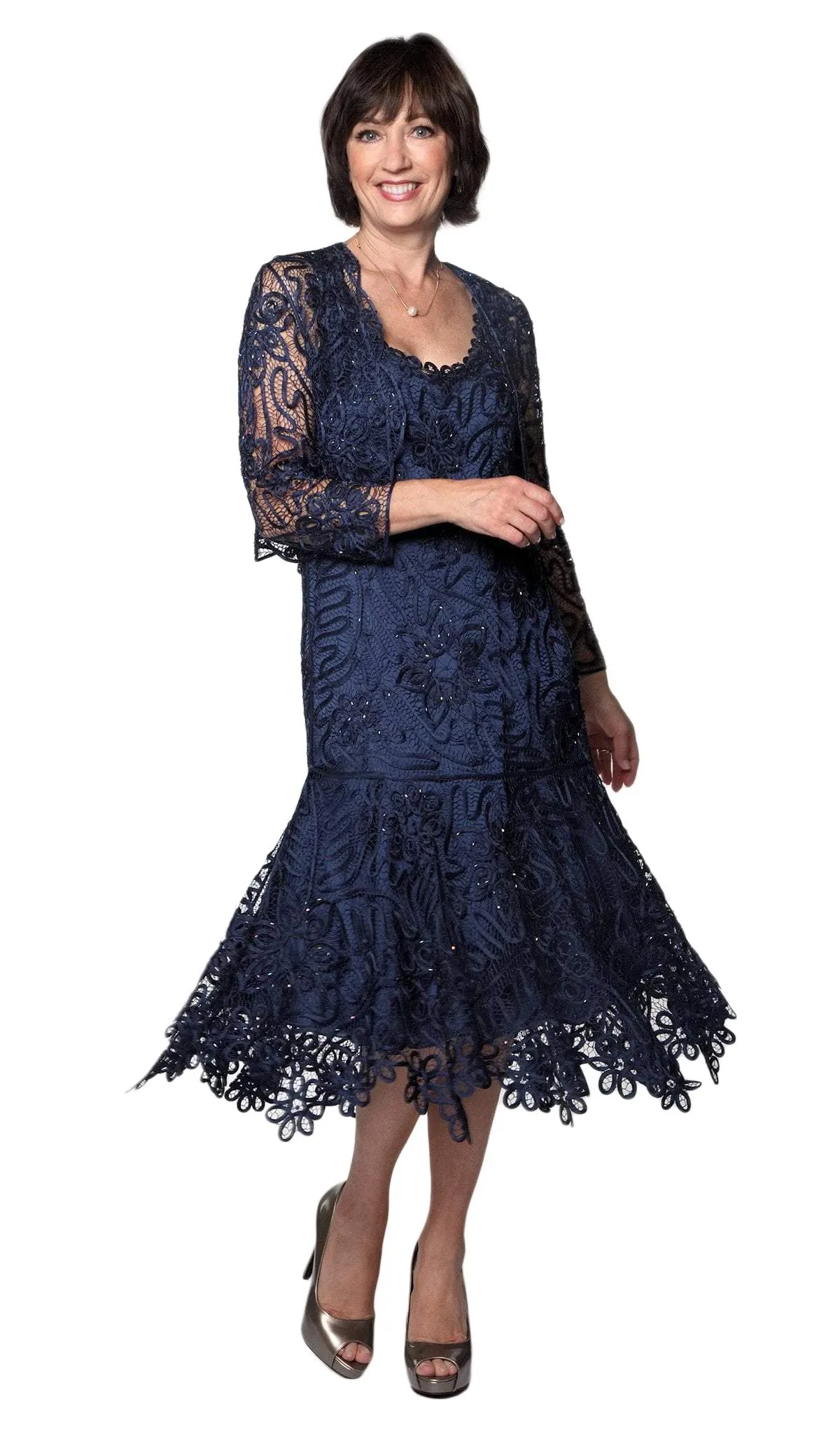 Soulmates - C9126SC Loose Blouse Beaded Embroidery Dress