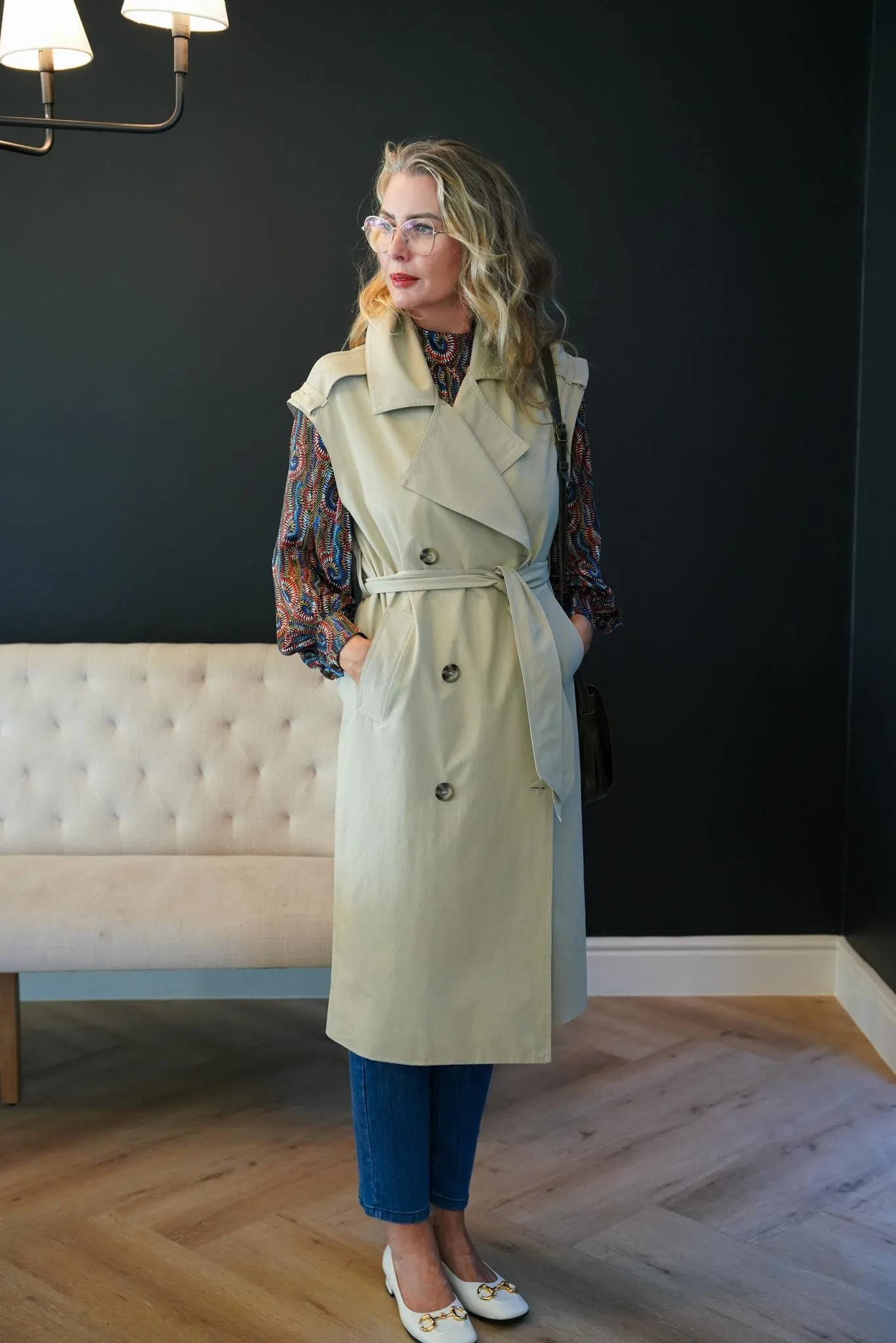 Stone Sleeveless Coat