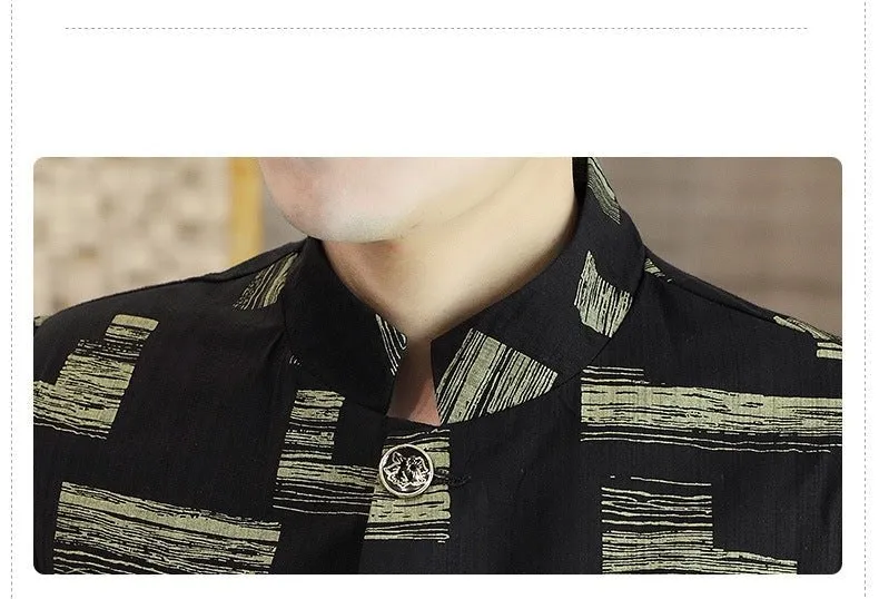 Summer Thin Stand Collar Slim Casual Mid-sleeve Blazer for Men