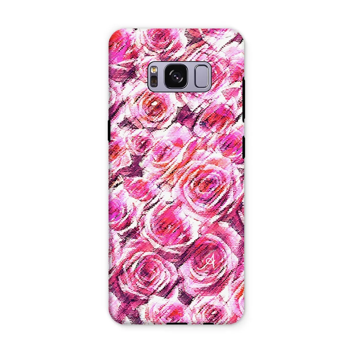 Textured Roses Pink Amanya Design Tough Phone Case