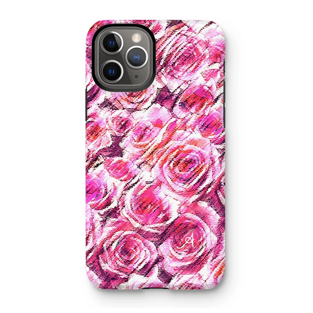 Textured Roses Pink Amanya Design Tough Phone Case