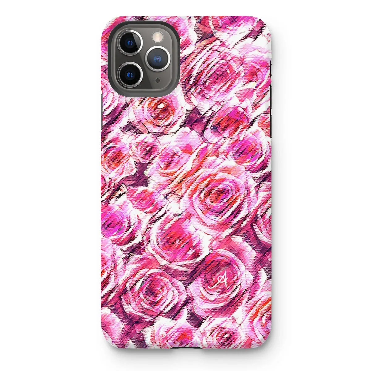 Textured Roses Pink Amanya Design Tough Phone Case