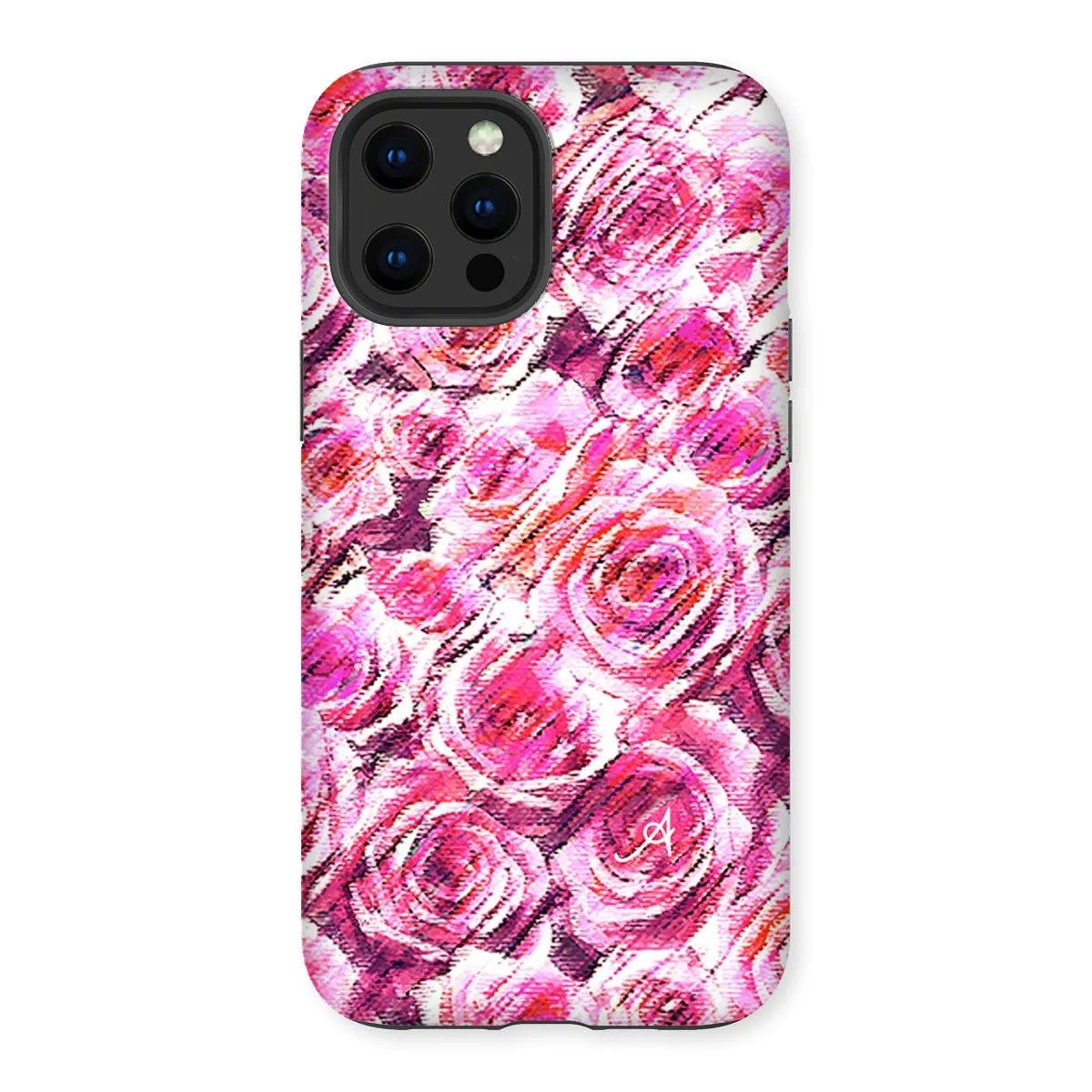 Textured Roses Pink Amanya Design Tough Phone Case