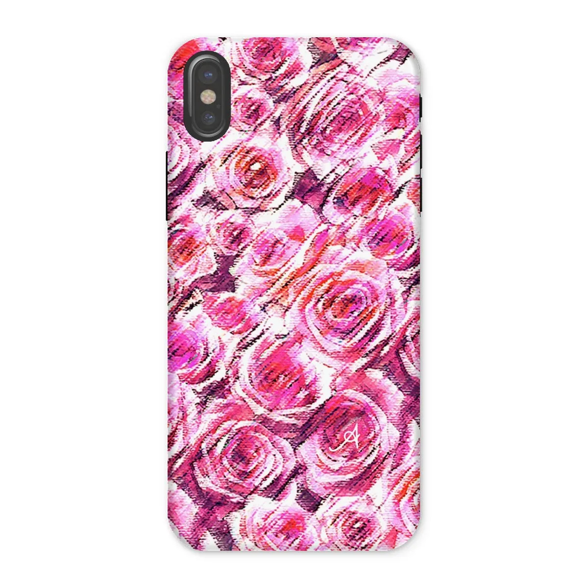 Textured Roses Pink Amanya Design Tough Phone Case