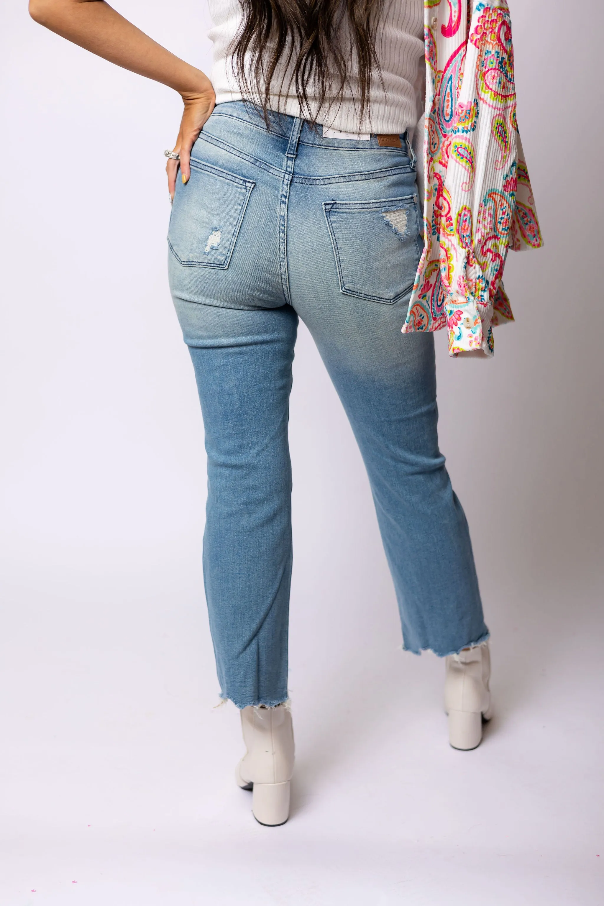 The Tara Mid Rise Cropped Jeans