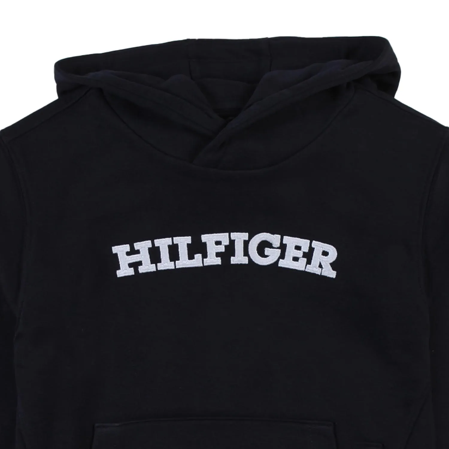 Tommy Hilfiger Navy Blue Hoodie With White Hilfiger Logo