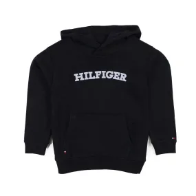 Tommy Hilfiger Navy Blue Hoodie With White Hilfiger Logo