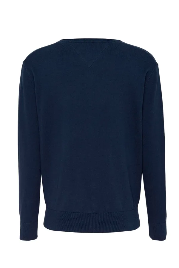 Tommy Hilfiger Women Soft Touch Knit V-Neck Navy