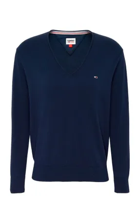 Tommy Hilfiger Women Soft Touch Knit V-Neck Navy