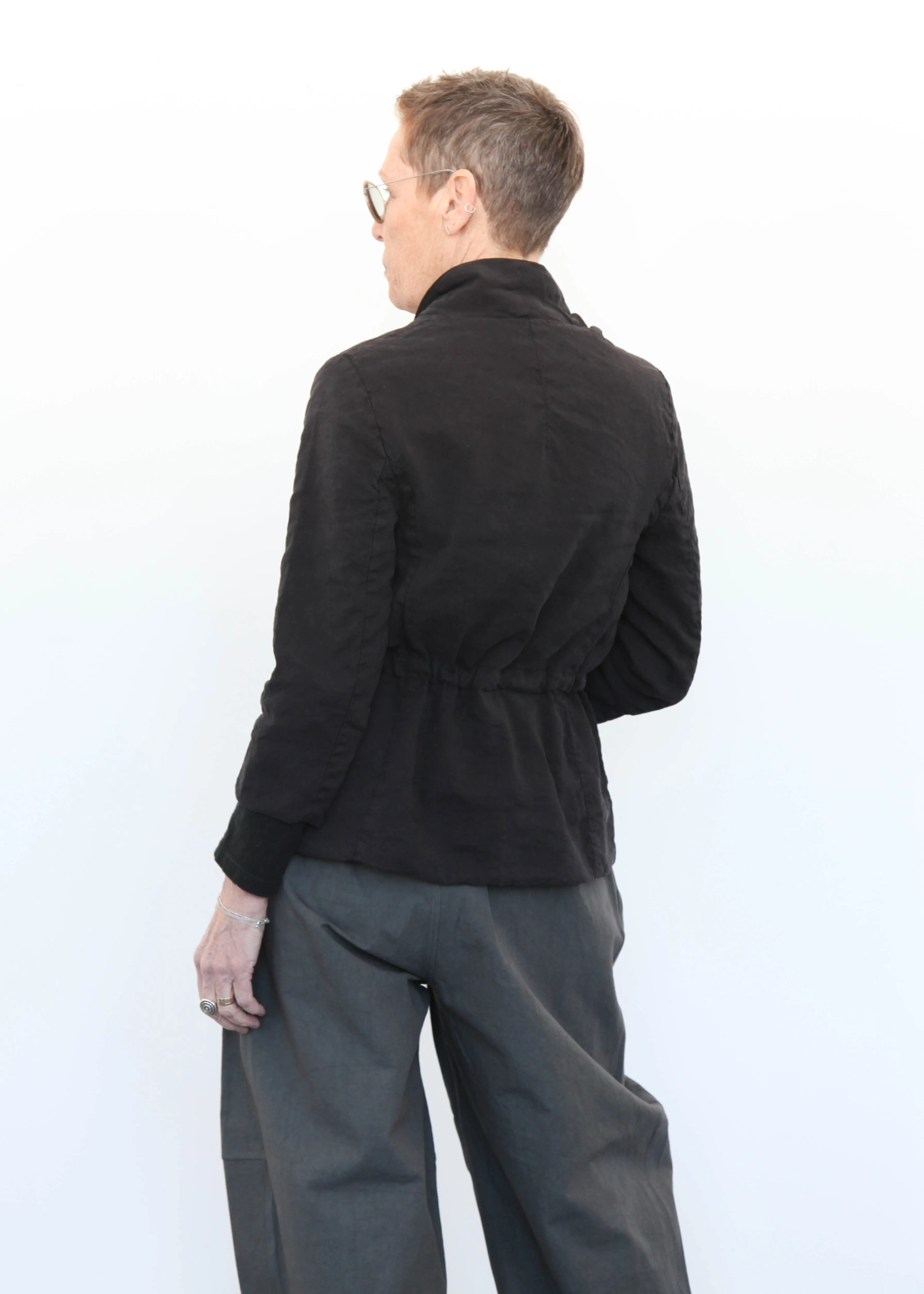 Vela Linen/Silk Jacket - Black