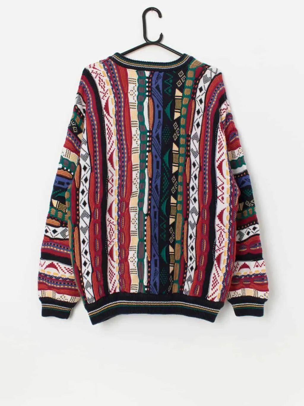 Vintage Cotton Traders coogi style sweater with a bold 3D textured knit – Large / XL