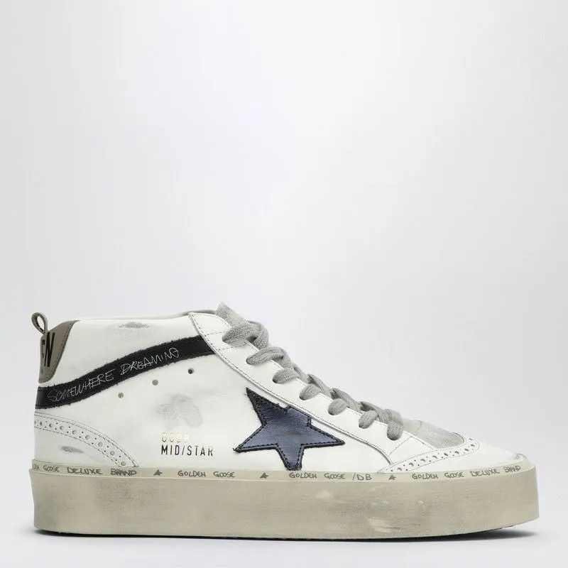 WHITE MID STAR TRAINER WITH BLUE STAR