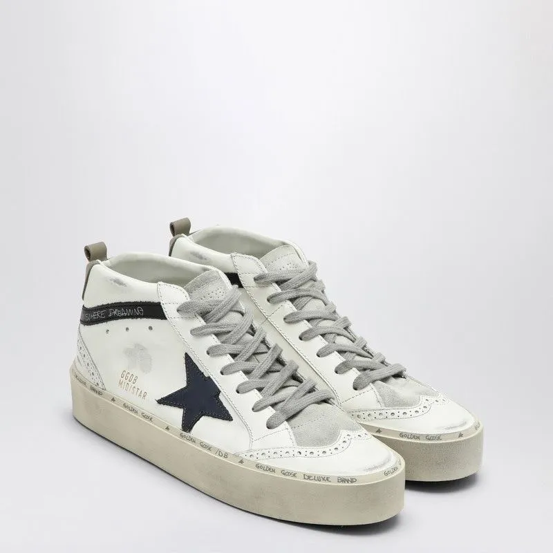 WHITE MID STAR TRAINER WITH BLUE STAR