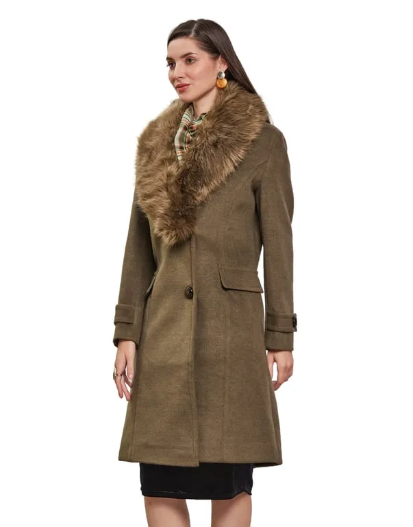 Women Coat Seaweed Color