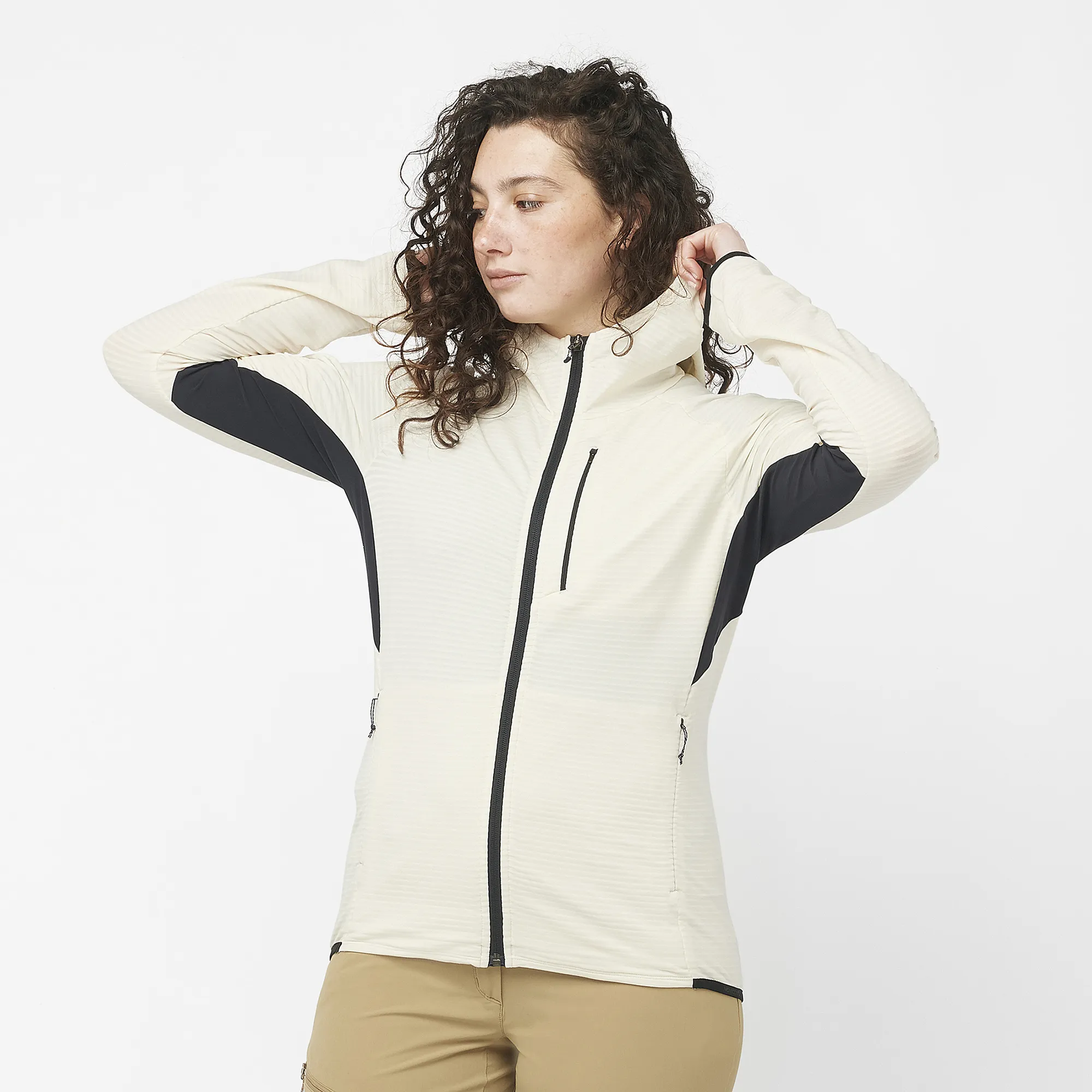 Women’s Essential Lightwarm Full-Zip Hoodie (Vanilla Ice)