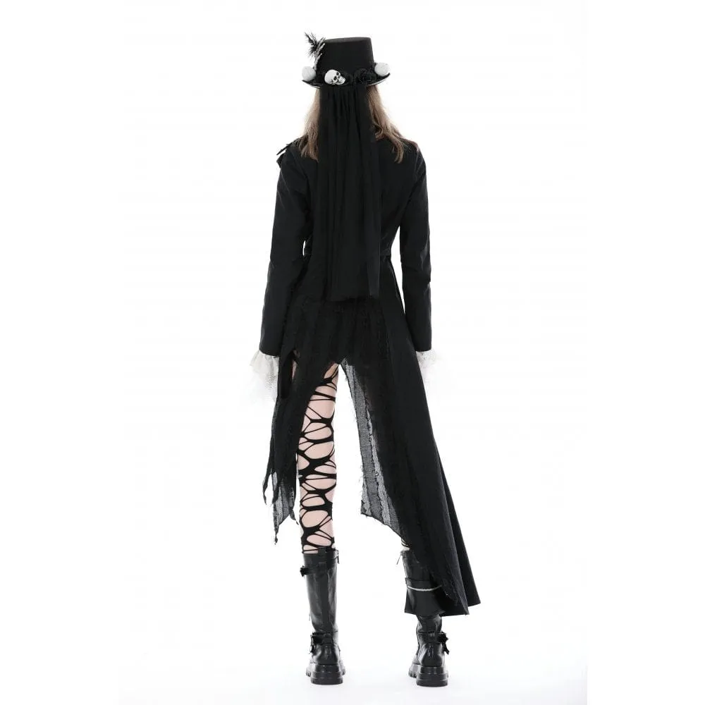 Women's Punk Irregular Distressed Coat with Belt