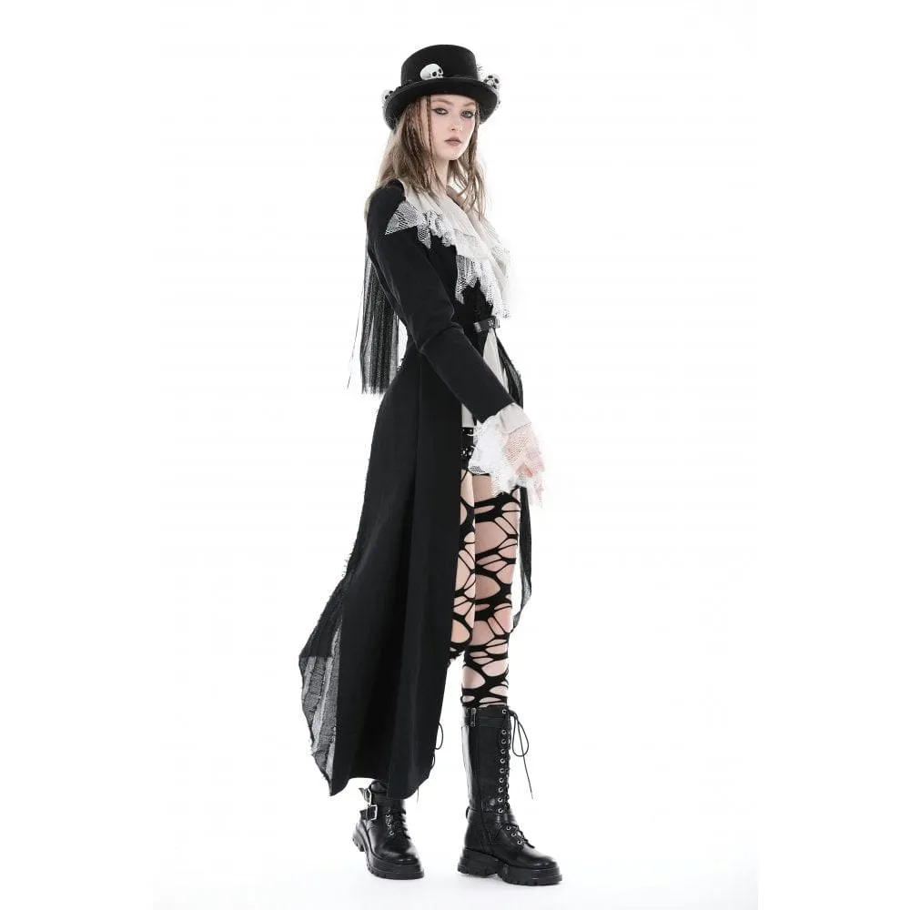 Women's Punk Irregular Distressed Coat with Belt